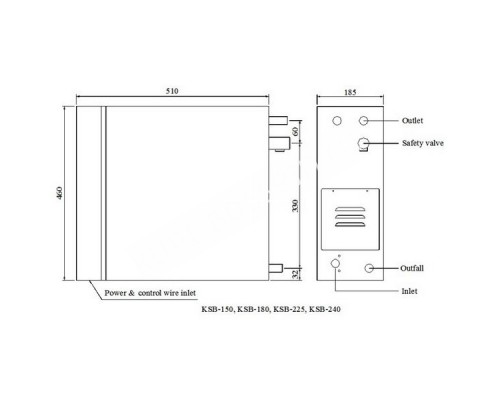 Парогенератор Coasts KSB-150 15 кВт 380В для бассейна с пультом KS-300A