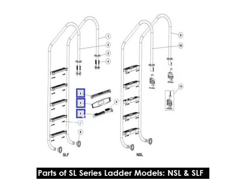 Ступенька к лестнице AquaViva с антискользящим ковриком 89070108