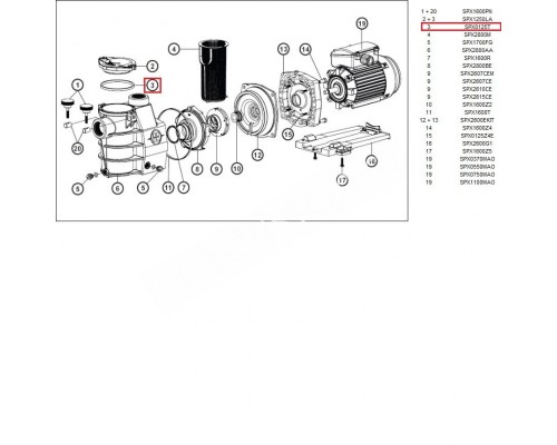 Уплотнительное кольцо крышки префильтра насоса Hayward PL Plus (SPX125T)