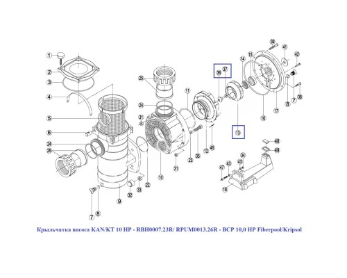 Крыльчатка насоса Kripsol KAN/KT 10 HP (RBH0007.23R/ RPUM0013.26R) Крыльчатка насоса Kripsol KAN/KT 10 HP (RBH0007.23R/ RPUM0013.26R)