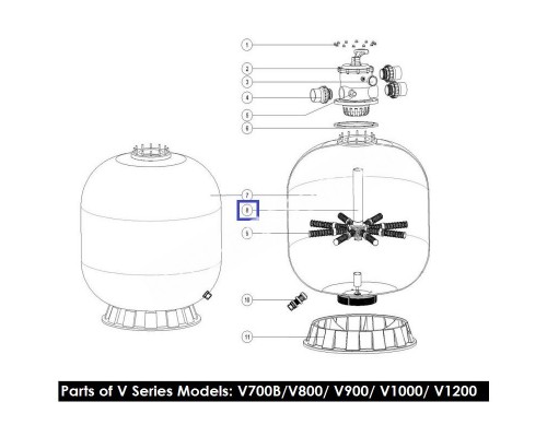 Дюзовая коробка в комплекте с трубой для фильтра Aquaviva V700B (89010611)