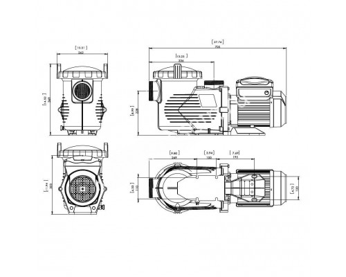 Насос Aquaviva EPV300 (220В, 34.5 м3/ч, 3HP) с пер. скор. для бассейна