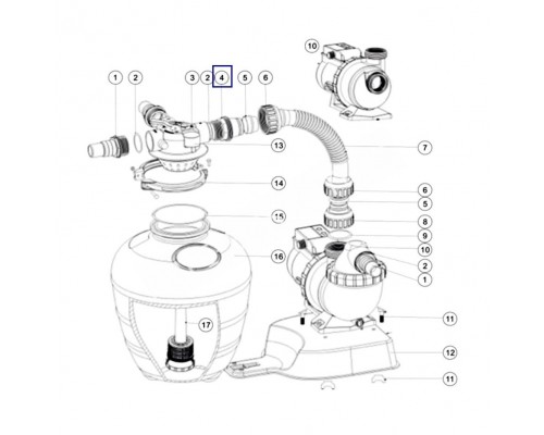 Переходной адаптер для фильтров Aquaviva серии FSU (1013047) для бассейна