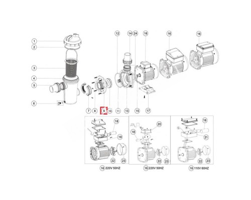 Фланец насоса Aquaviva SD/ST (01021046)