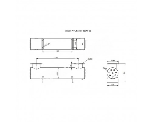 Ультрафиолетовая установка Aquaviva AVUF180T для бассейна до 250м3