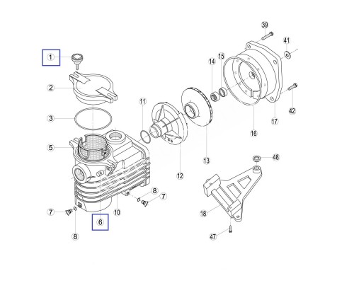 Болт и крепления крышки предфильтра насоса Kripsol серии KS (TT) (RBH0001.01R)