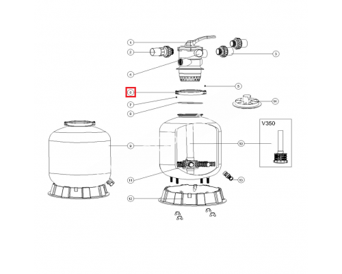 Зажимной хомут (89010101) фильтра Aquaviva серии P 