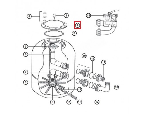Крышка NCX12001 фильтра Hayward NC600SE2
