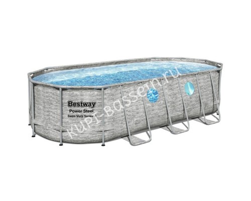 Каркасный бассейн Bestway Steel Камень 56716 с фильтром и лестницей