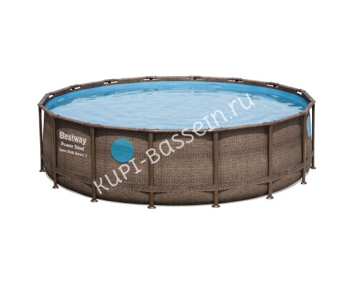 Каркасный бассейн Bestway Steel Дерево 56725 с фильтром и лестницей