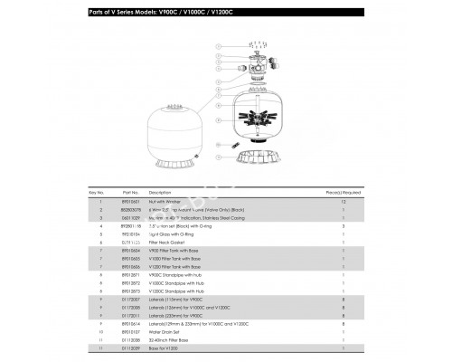 Фильтр Aquaviva V1000C (39.5 м3/ч, D1000) для бассейна