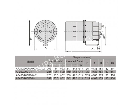Компрессор одноступенчатый AquaViva DSU 900 для бассейна (110 м3/ч, 220 В)