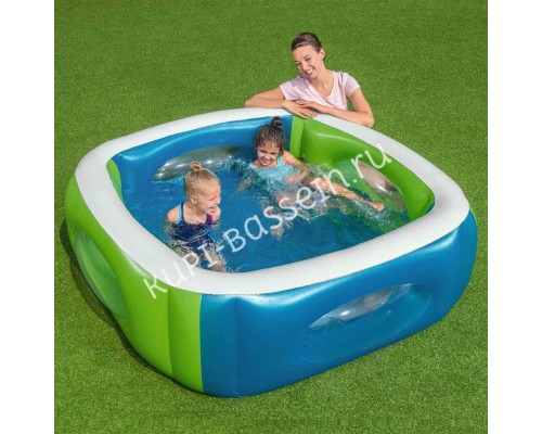 Детский надувной бассейн Bestway 51132 с окошками 168x168x56 см