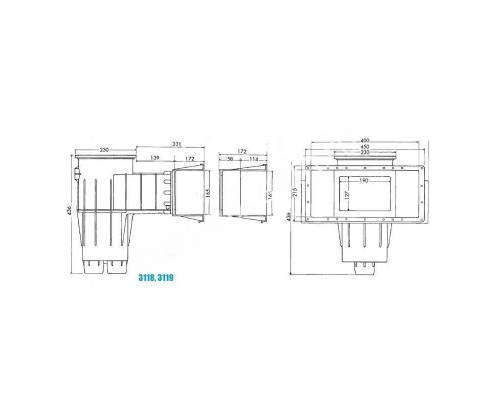 Скиммер Hayward 3119 Premium Wide под лайнер для бассейна Скиммер Hayward 3119 Premium Wide под лайнер для бассейна