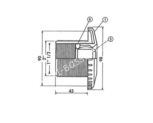 Форсунка стеновая Hayward 3312 с гайкой 3394 для бассейна