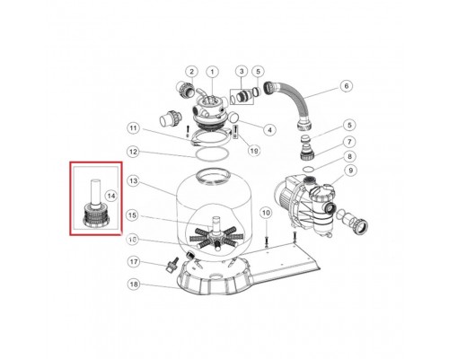 Дюзовая коробка 89011602 в комплекте с трубой для Aquaviva P350