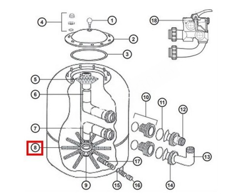 Сепаратор  Hayward для фильтра NC O500-780 (NCX12018)