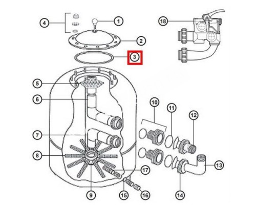 Уплотнительное кольцо NCX12005 для крышки фильтра Hayward NC