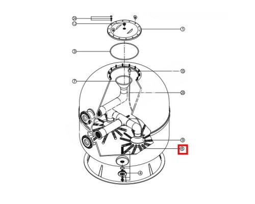 Сепаратор фильтра Kripsol (1шт) (RCFI0008.09R), 640 мм