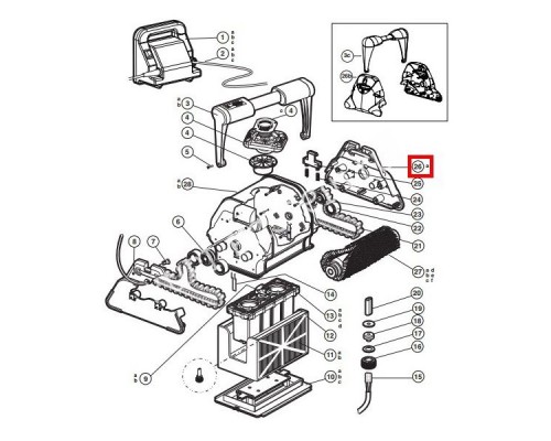 Боковая крышка RCX13200 к пылесосам Hayward модели TigerShark, TigerShark QC