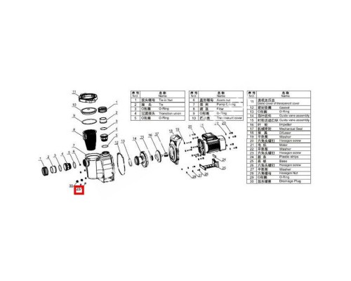 Уплотнительное кольцо дренажной заглушки для Aquaviva SWPA/SWPB для бассейна