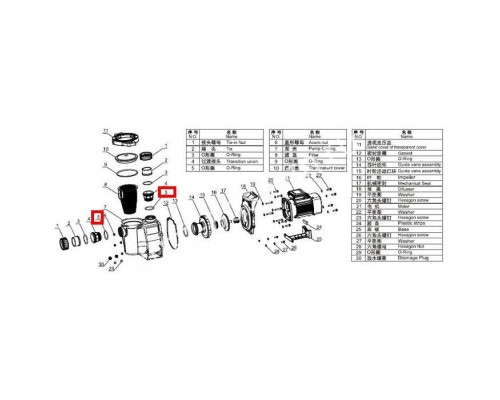Уплотнительное кольцо переходной муфты насоса Aquaviva SWPA/SWPB