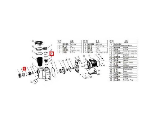 Уплотнительное кольцо соединительной муфты для насоса Aquaviva SWPA/SWPB
