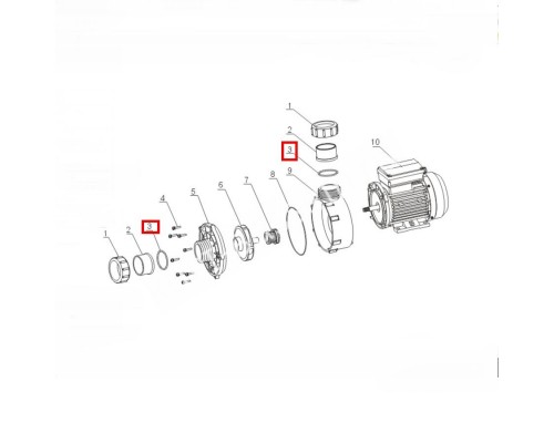 Уплотнительное кольцо соединительной муфты для насоса Aquaviva WTC