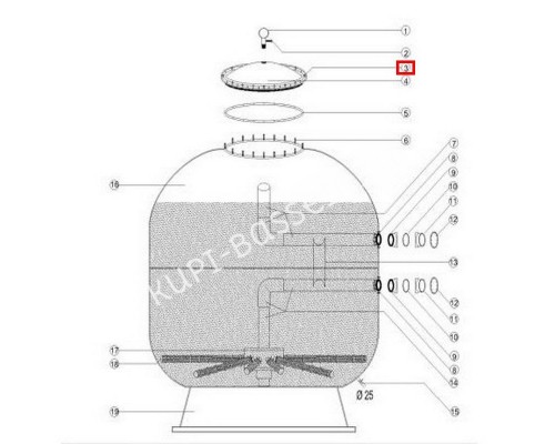 Верхняя крышка для фильтров Aquaviva D1050/1250/1400 мм