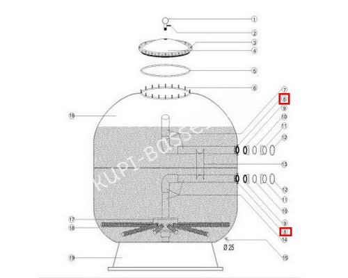Муфта-фланец крепления для фильтров Aquaviva D1050/1250 мм