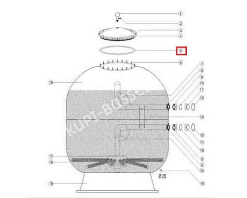 Уплотнительное кольцо крышки фильтра Aquaviva D1050/1250/1400 мм