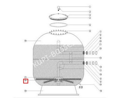 Сепаратор фильтра 1400 мм Aquaviva