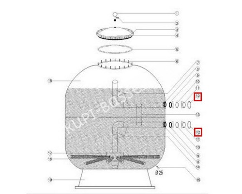 Свободный фланец фильтров Aquaviva D1050/1250 мм Свободный фланец фильтров Aquaviva D1050/1250 мм