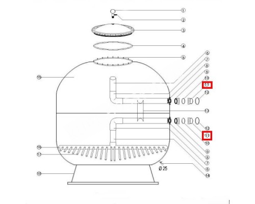 Фланец для крепления 5 крановой обвязки Aquaviva 1050-1250 мм