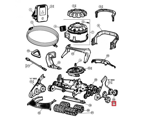 Комплект колес для робота-пылесоса Hayward AquaVac 600/650 (RCX36140311234)