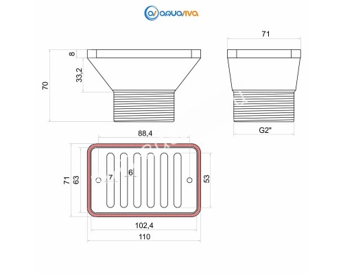 Форсунка всасывающая Aquaviva SP0029 для перелива бассейна, под бетон Форсунка всасывающая Aquaviva SP0029 для перелива бассейна, под бетон