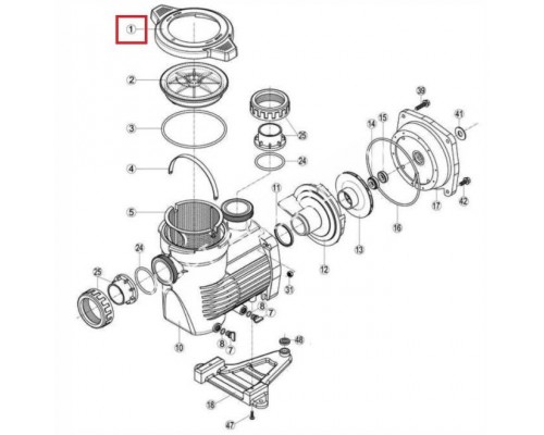 Гайка крышки префильтра насоса Hayward K-FLO