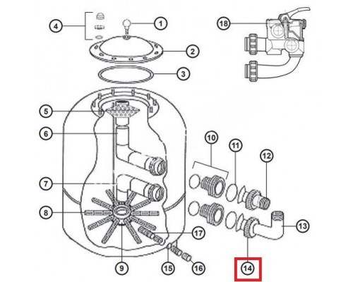 Гайка муфты Hayward NCX2312058 для фильтров серии NC (D 500-600)