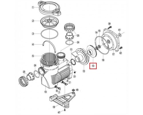 Крыльчатка для насосов Hayward K-FLO с мощностью 0.5 НР
