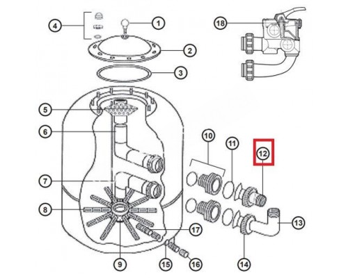 Муфта Hayward NCX2312061 для фильтров серии NC (D 780-900)