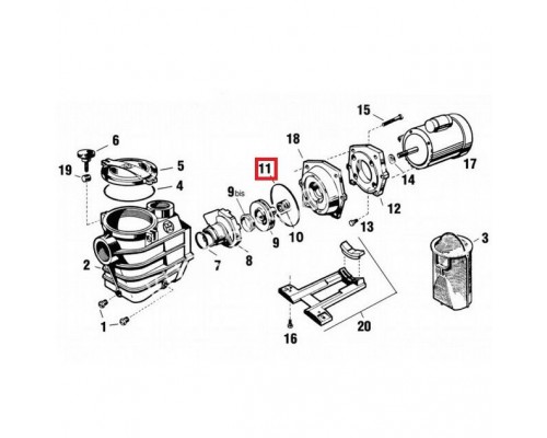 Уплотнительное кольцо корпуса насоса Hayward Super II (SPX3000T)
