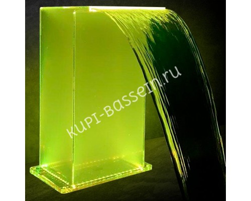 Водопад Aquaviva Г-образный (700х500 мм), RGB LED для бассейна