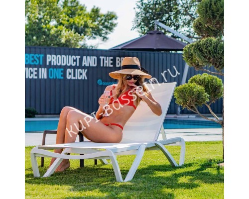 Шезлонг Aquaviva Wave белый для бассейна – комфорт и стиль