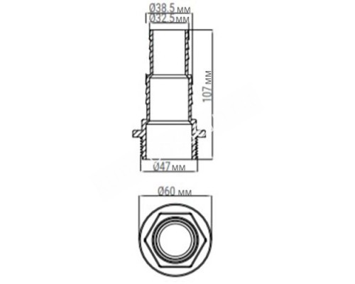 Соединитель шланга Aquaviva с наружной резьбой для бассейна (32/38 мм х1.5")
