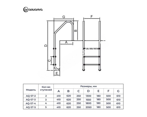 Лестница Aquaviva Standard ST-415 (4 ступ.) для бассейна Лестница Aquaviva Standard ST-415 (4 ступ.) для бассейна