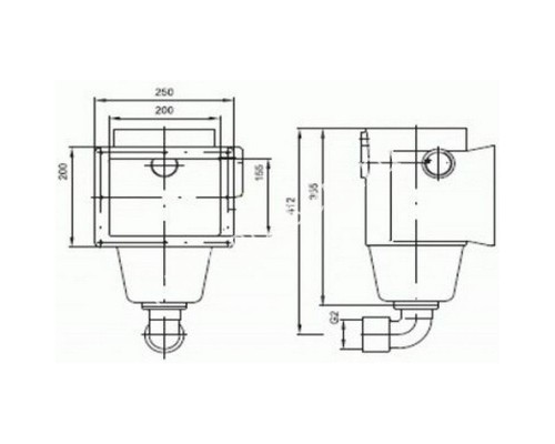 Скиммер Fitstar 1262020 бетон, квадратная крышка, 2", бронза для бассейна