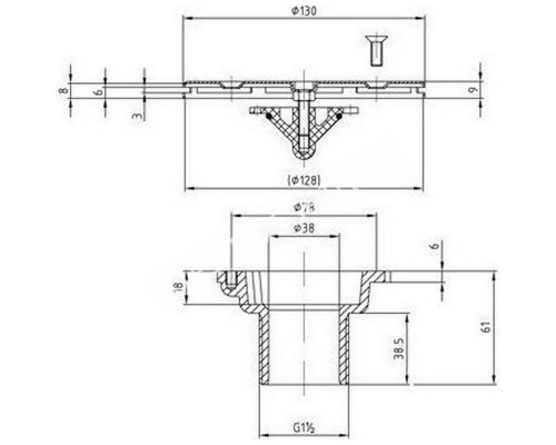 Форсунка донная Fitstar 3860020, НР 1 1/2", 6 м3/ч для бассейна