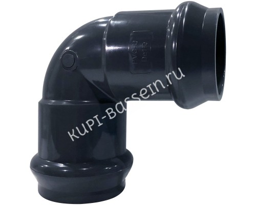 Отвод 90° двухраструбный d160 мм для бассейна