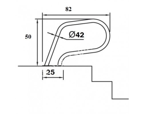 Р-образный поручень Aquaviva HGF-7701 (0.8 м)