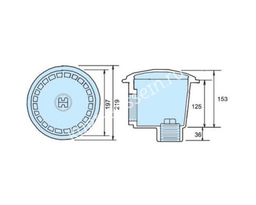 Слив донный антивихревой Hayward WG1054AVE 2" под бетон для бассейна